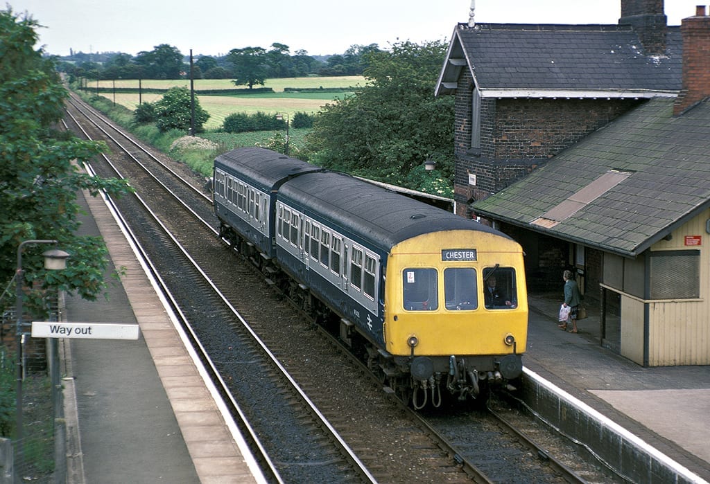 © 2021 Bob Avery Class 101 DMU departs Plumley Station for Chester <br />©2021 Bob Avery